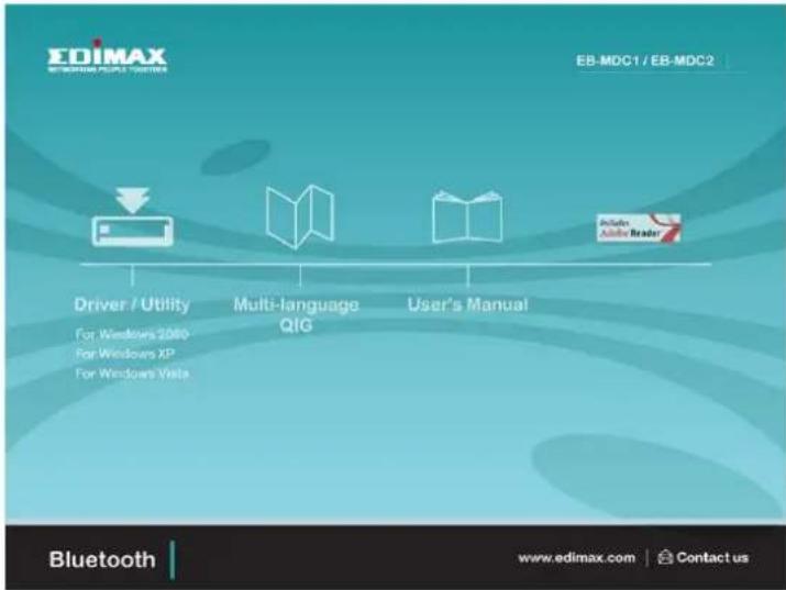 Edimax EBMDC2 - Installation der Bluetooth-Software für Windows - 1