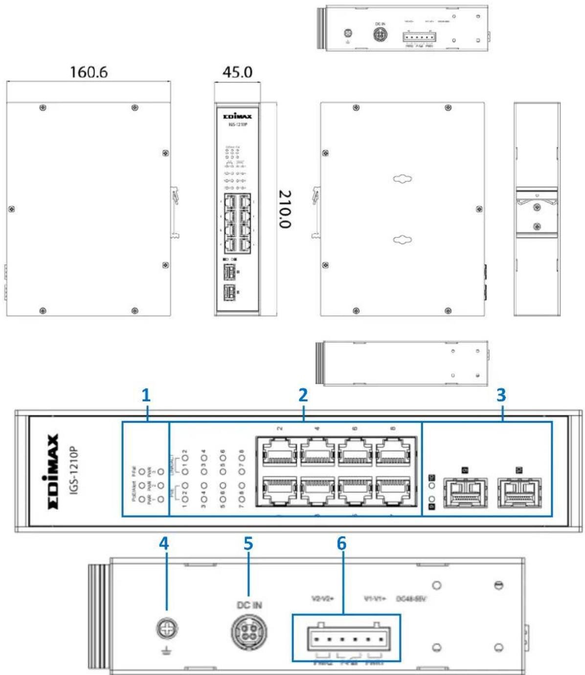 Edimax IGS1210P - I-2. Interface matérielle - 3