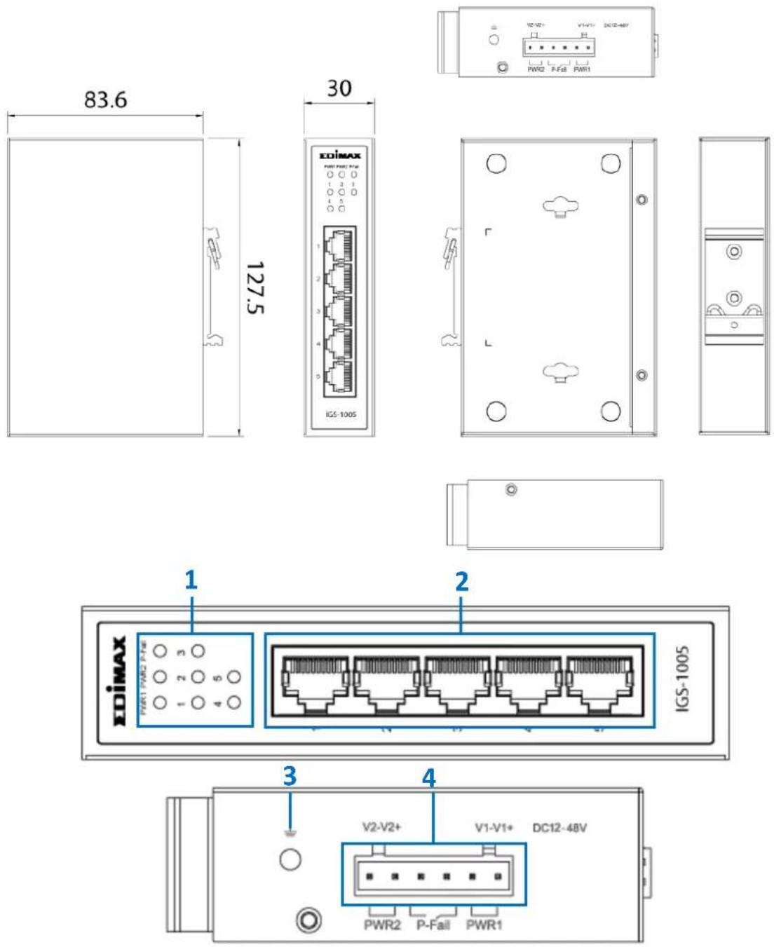 Edimax IGS1210P - I-2. Interface matérielle - 1