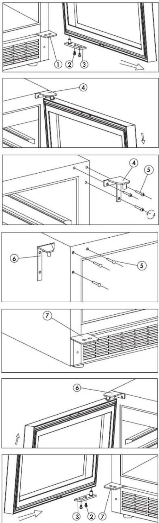 DANBY DFG58D1BSS - INSTRUCCIONES DE REVERSIÓN DE LA PUERTA - 1