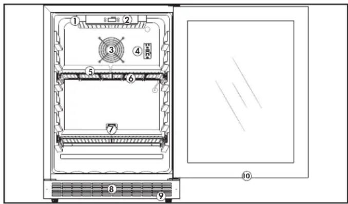 DANBY DFG58D1BSS - Bouton pour éteindre la lumière - 1