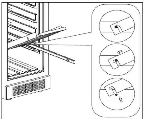 DANBY DFG58D1BSS - To remove the shelves: - 2