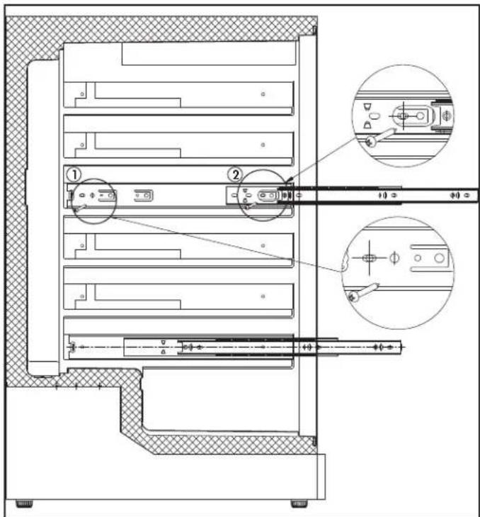 DANBY DFG58D1BSS - Pour changer la position des curseurs d'étagère - 1