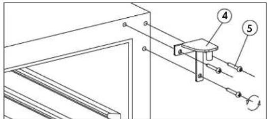 Technical diagram showing a mechanical assembly with labeled components and directional arrows
