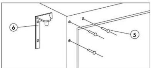 Technical diagram showing labeled components of a mechanical or electrical assembly with numbered parts 5 and 6