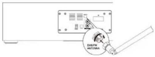 Soundmaster DAB1000 - Branchement de l'antenne télescopique DAB/FM - 1