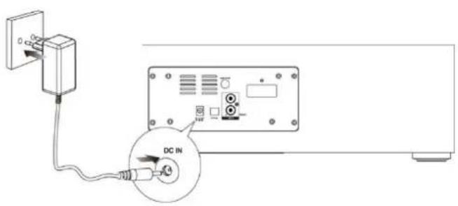 Soundmaster DAB1000 - Branchement de l'adaptateur CA - 1