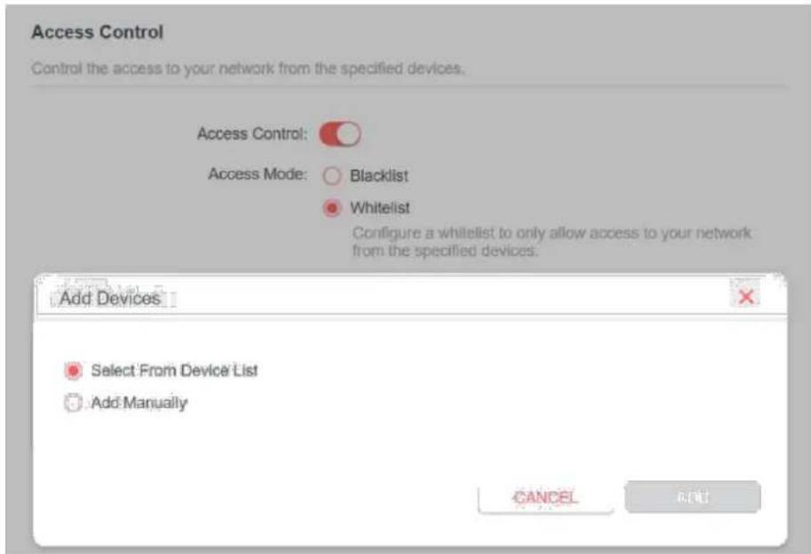 MERCUSYS ME30 - Définir le contrôle d'accès - 4