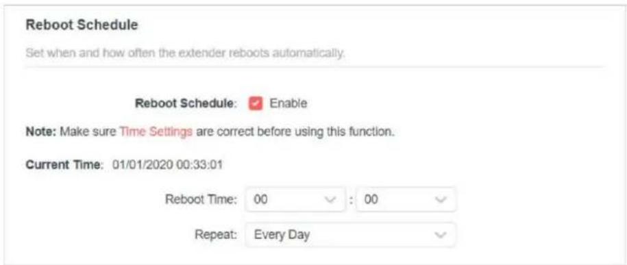 MERCUSYS ME30 - - Pour configurer le calendrier de redémarrage - 1