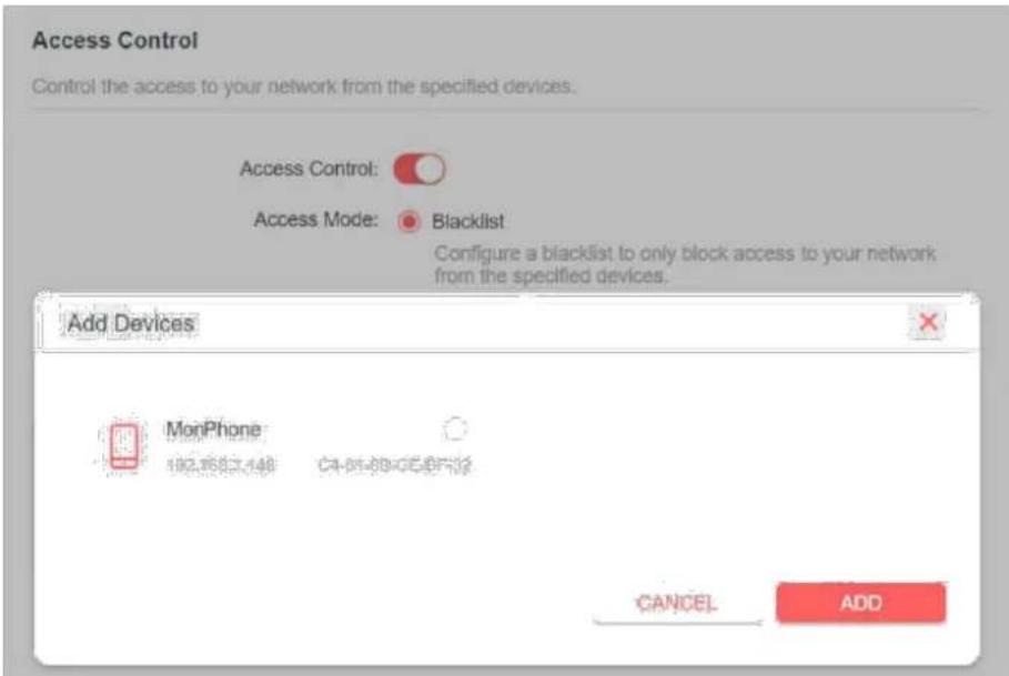 MERCUSYS ME30 - Définir le contrôle d'accès - 2