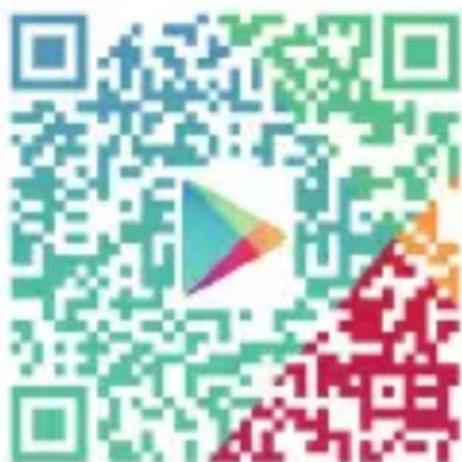 QR code with a colorful triangular play button overlay in the center