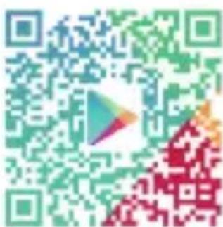 QR code with a colorful triangular play button overlay in the center