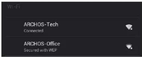 Wi-Fi ARCHOS-Tech Connected ARCHOS-Office Secured with WEP