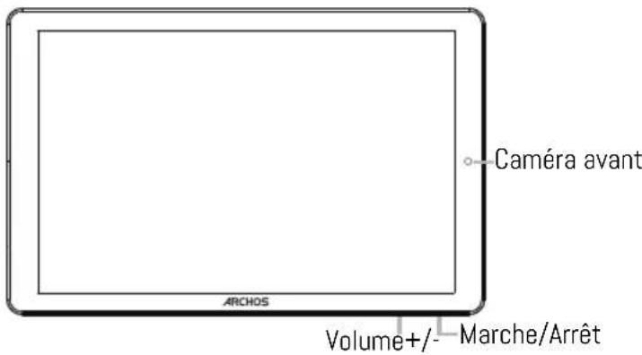 Caméra avant ARCHOS Volume+/- Marche/Arrêt