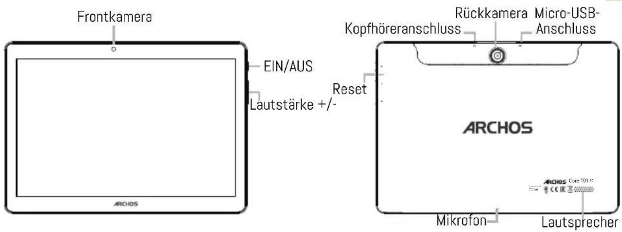 ARCHOS Core 101 4G - Beschreibung des Geräts - 1