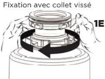 FRIGIDAIRE FF03DISPC1 - Si vous possédez un système de fi xation sous l'évier en plastique noir avec des filets : - 1