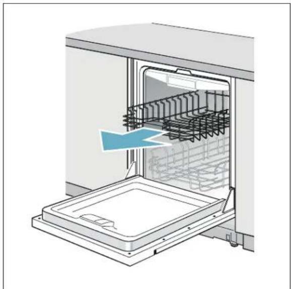 THERMADOR DWHD760CFP - Retirer/installer le panier supérieur avec Rackmatic® - 1
