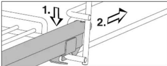 MIELE H 7580 BP - Installer et retireurs les rails entierement tetelescopiques avec la grille de cuisson - 1