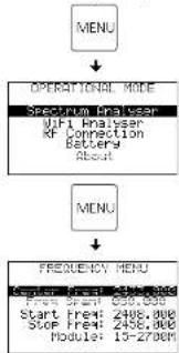Monacor RFEXPLORER3 - Menus - 1