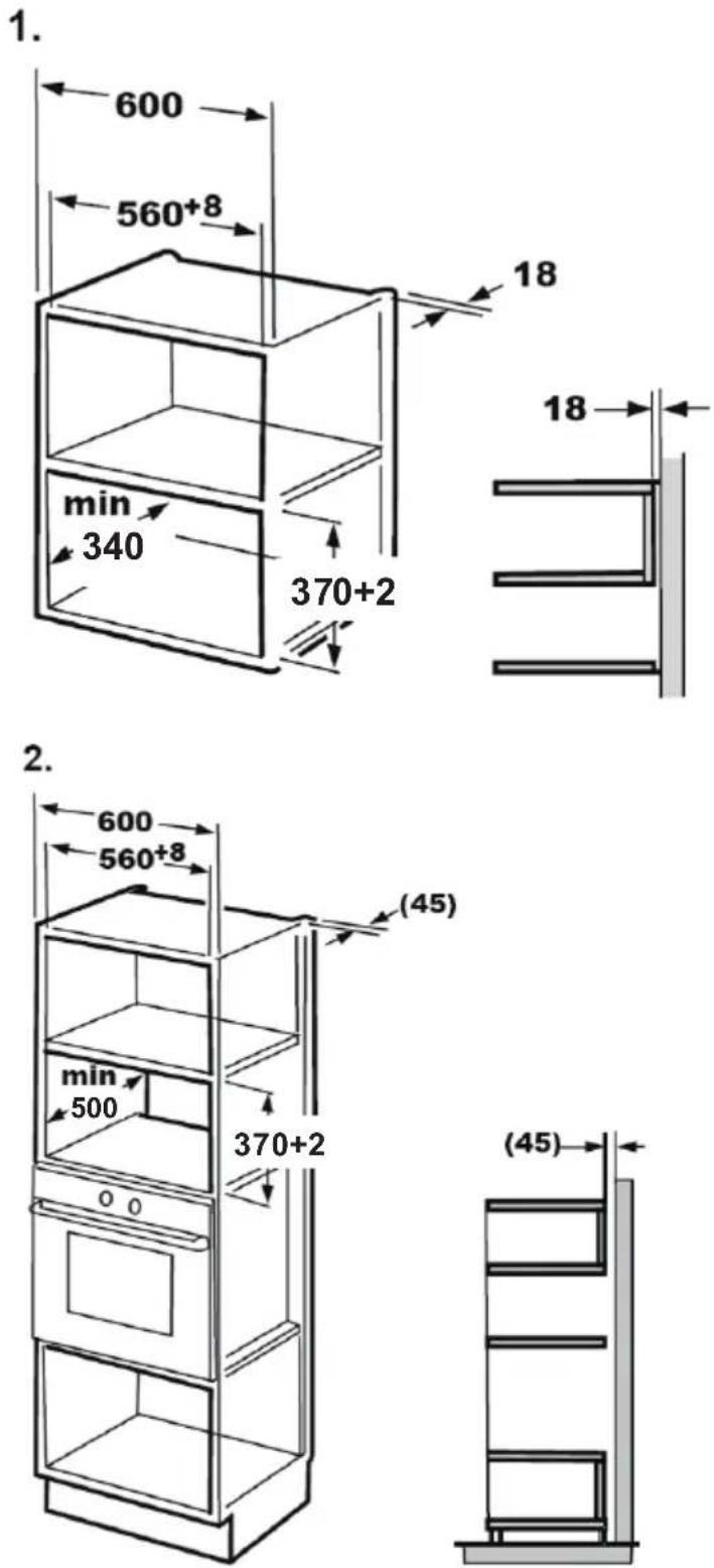 GORENJE BMX201AG1BG - Pour l'armoire d'une hauteur de 370 mm - 1