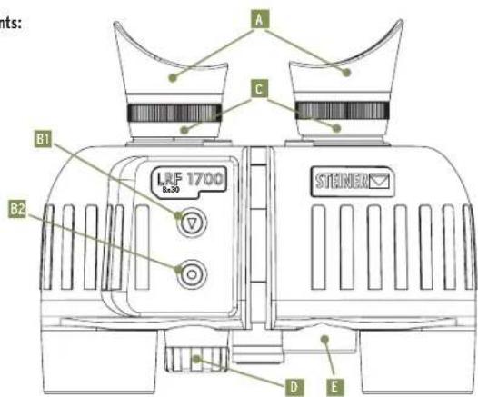 Steiner LRF 1700 10x30 - Désignation des composants: - 1