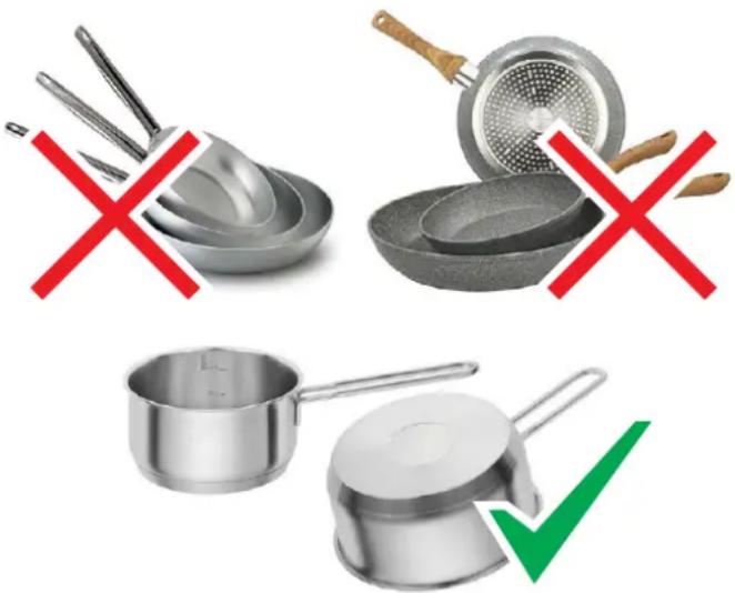 FALMEC Sintesi - Le fond des casseroles peut être de type différent. - 1