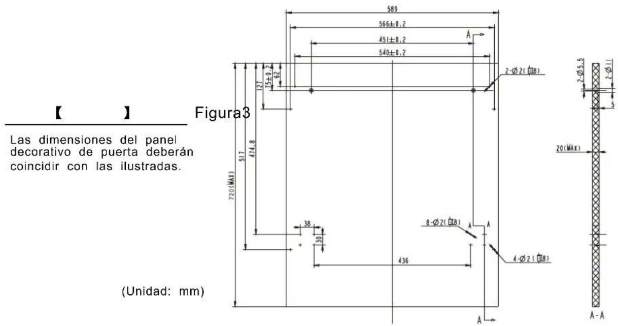 Orima OR12774 BI - - Dimensiones e instalación del panel decorativo de puerta - 1