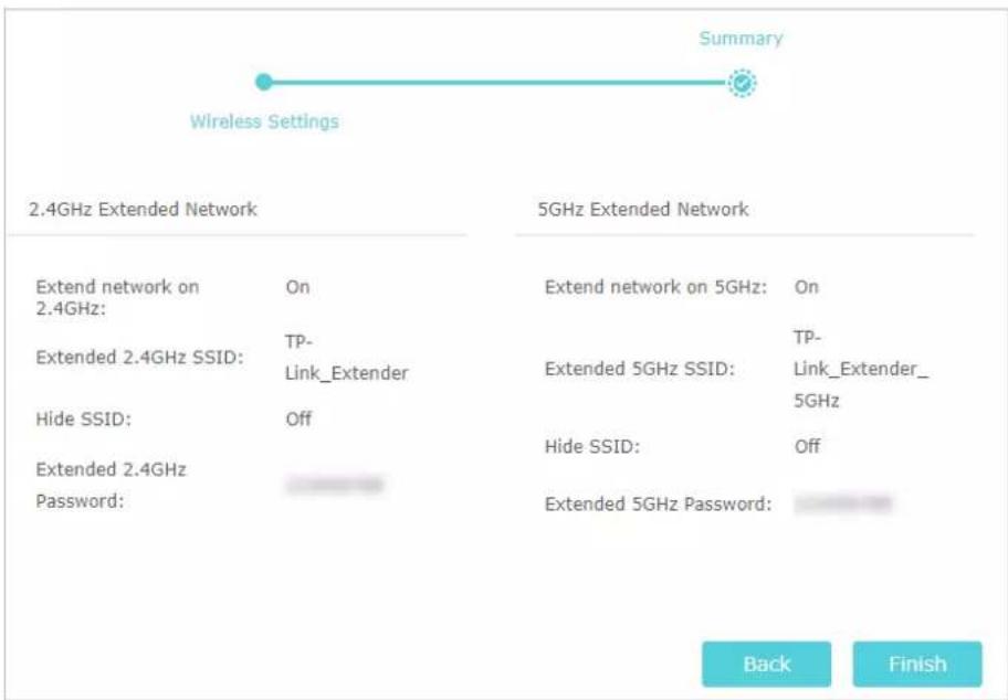 TP-LINK RE700X - 2) Confirmez les informations et cliquez sur Finish. - 1