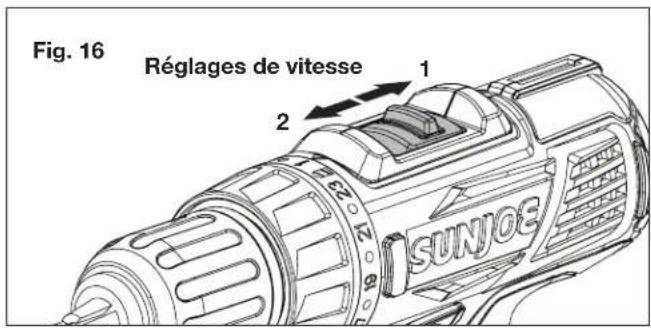 Sun Joe 24VDDKLTX - Réglages de vitesse - 1