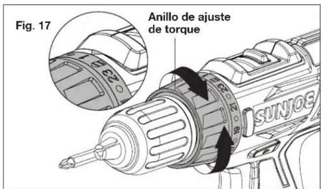 Sun Joe 24VDDKLTX - Ajuste de torque - 1