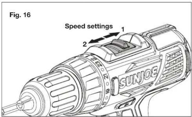 Sun Joe 24VDDKLTX - Speed Settings - 1