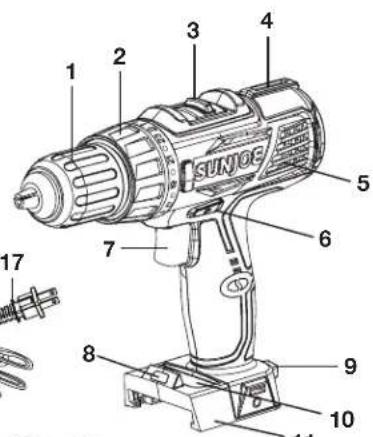 Sun Joe 24VDDKLTXPNK - Apprenez à connaître votre perceuse/visseuse sans cordon - 5