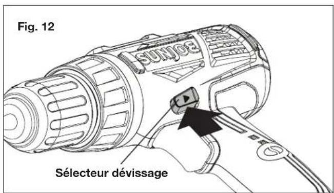 Sun Joe 24VDDKLTXPNK - Choix du sens de rotation - 2