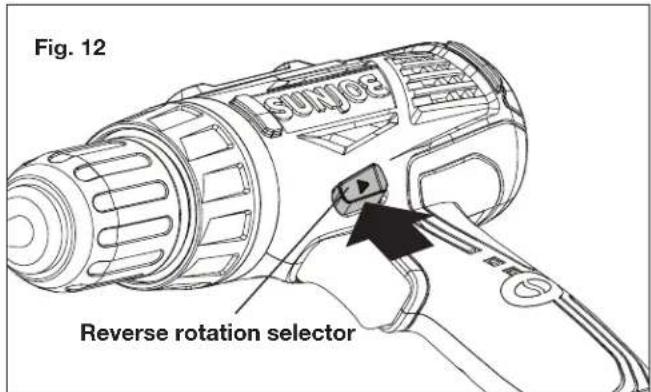 Sun Joe 24VDDKLTXPNK - Selecting the Direction of Rotation - 2