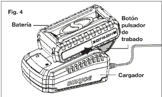 Sun Joe 24VDDKLTXPNK - Carga de la bateria - 4