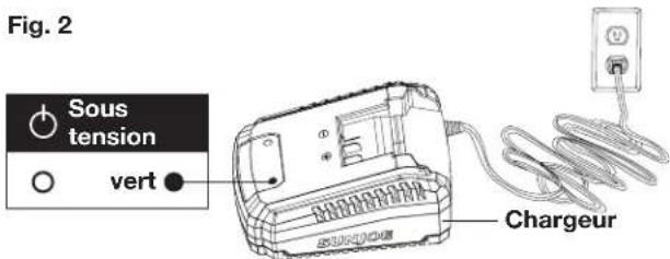 Sun Joe 24VDDLTE - Comment charger la batterie - 2