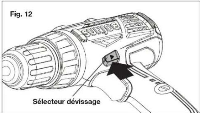 Sun Joe 24VDDLTE - Choix du sens de rotation - 2