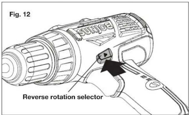 Sun Joe 24VDDLTE - Selecting the Direction of Rotation - 2