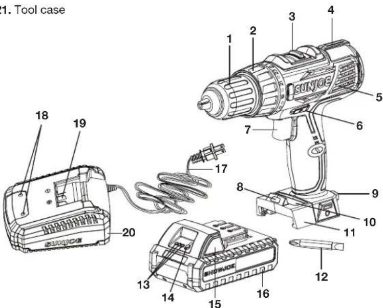 Sun Joe 24VDDLTE - Know Your Cordless Drill/Driver - 2