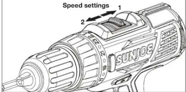 Sun Joe 24VDDLTE - Speed Settings - 1