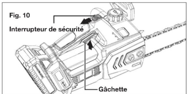 Sun Joe 24V10CSCT - Démarrage et arrêt - 3