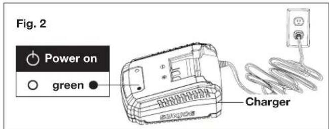 Sun Joe 24V10CSCT - Charging the Battery - 2