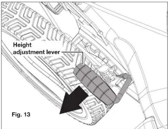 Height adjustment lever Fig. 13