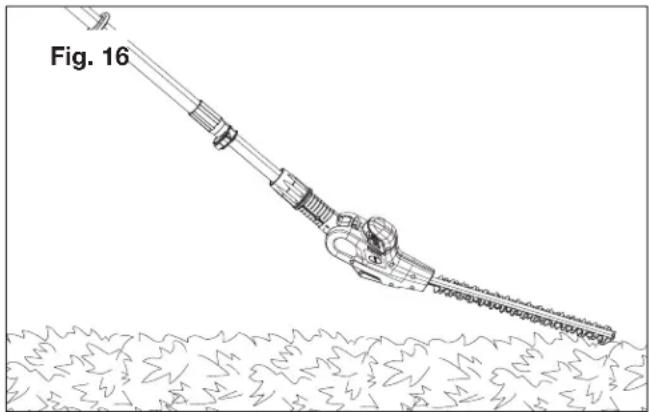 Sun Joe 24VPHT17CT - Using the Pole Hedge Trimmer - 3