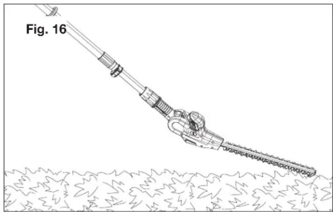 Sun Joe 24VPHT17CT - Utilisation du taille-haie à manche télescopique - 3