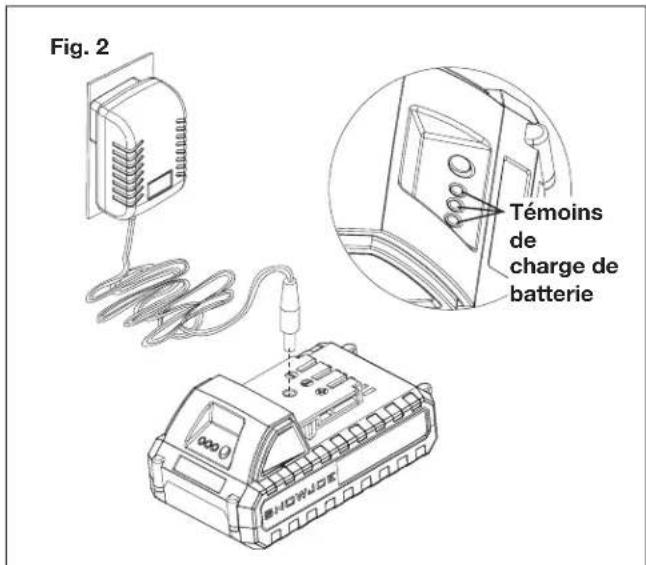 Sun Joe 24VPSW25 - Comment charger la batterie - 2