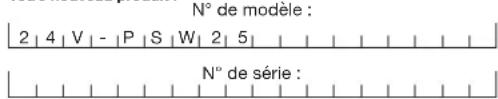 Sun Joe 24VPSW25 - Numéros de modèle et de série - 1