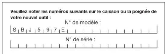 Sun Joe SBJ597EGRY - Numéros de modèle et de série - 1