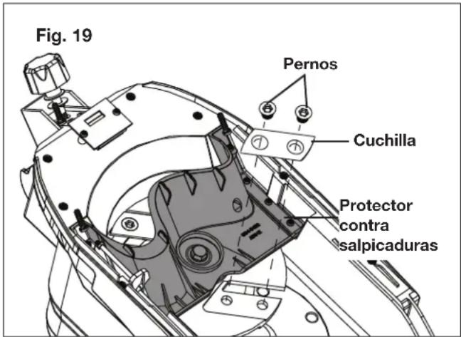 Fig. 19 Pernos Cuchilla Protector contra salpicaduras