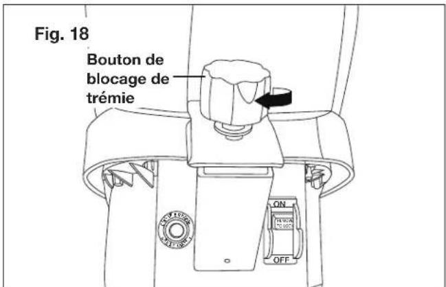Fig. 18 Bouton de blocage de trémie